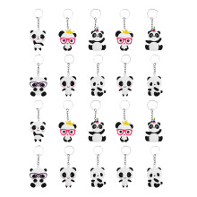 60Stk Niedlicher Panda Schlüsselanhänger Mehrzweck PVC Taschen-