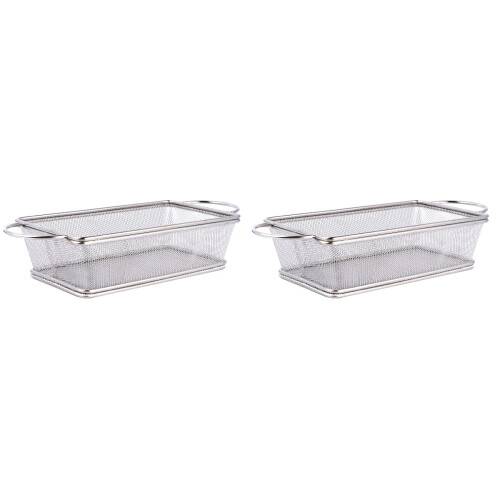 2Stk Silber Frittierkorb Mesh Für Frittes Und Snacks 1