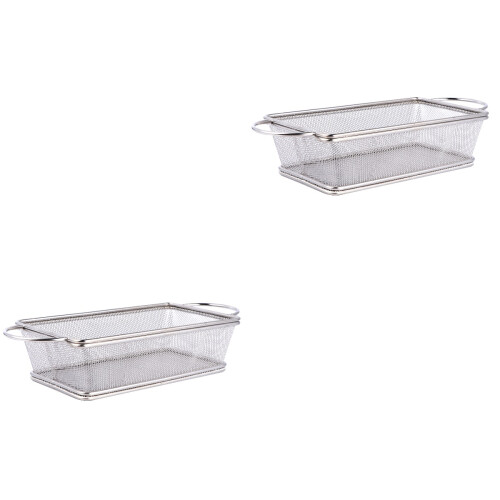 2Stk Silber Frittierkorb Mesh Für Frittes Und Snacks 2