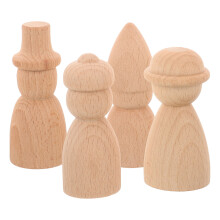 16Stk Unvollendete Holzpuppen DIY Kinder Holz Steckfiguren Bastelset