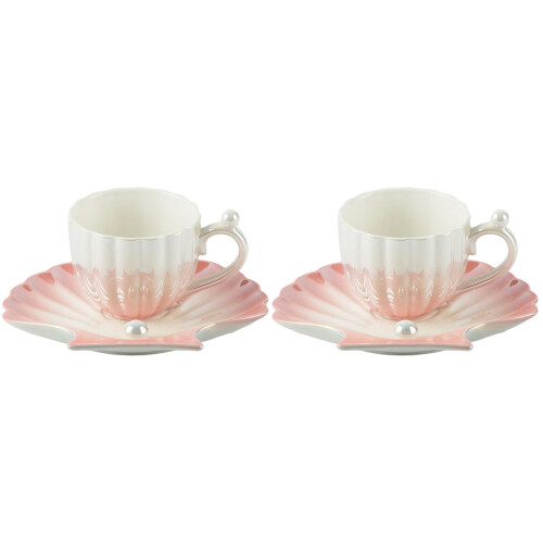 2Sets Keramik - Und Milchbecher Mit Untertasse Elegant 1