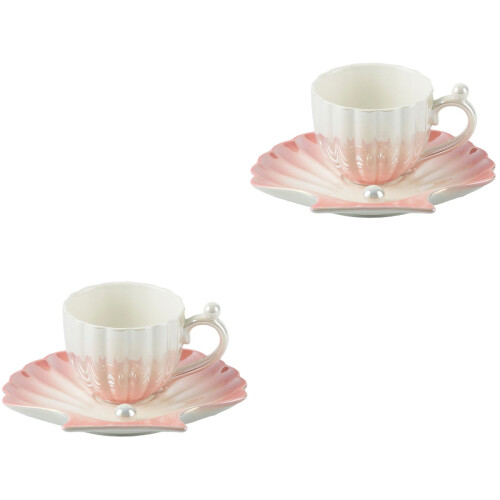 2Sets Keramik - Und Milchbecher Mit Untertasse Elegant 2