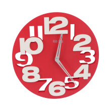 2Stk Große Runde 3D Wanduhr Rot Aus Robustem Kunststoff Für Wanddekor