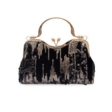 Vintage 1920s Sequin Evening Bag Women's Velvet Clutch Bag Elegant Diamond Shoulder Bag