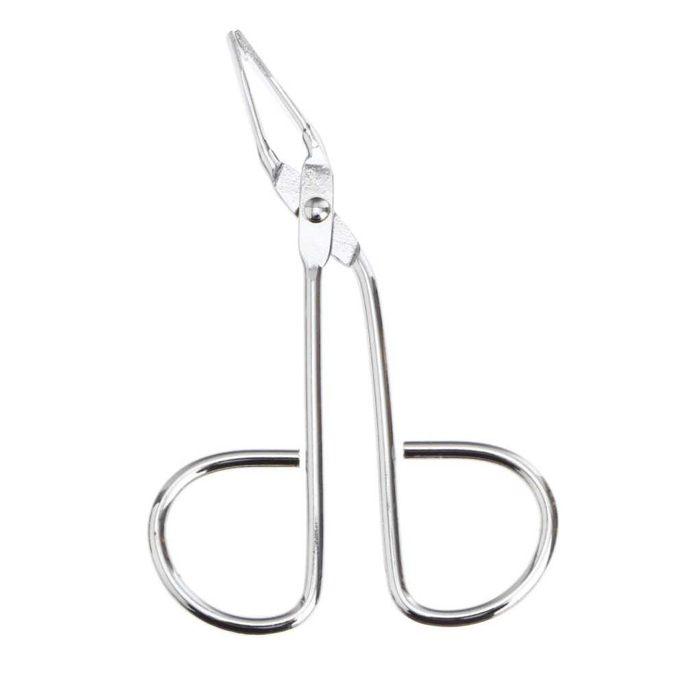Silver Eyebrow Tweezers Slanted Tip Stainless Steel For Precise Hair Removal Facial And Nose Grooming