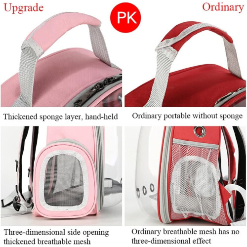 Cat Backpack Carrier with Space Capsule Design, Transparent Hard Shell, Ventilated for Hiking 2