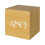 Eco-Friendly Wooden Texture Alarm Clock, Modern Cube Design With White Led Display 1
