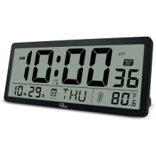 Horloge numérique LCD surdimensionnée, alimentée par piles, grand écran numérique facile à lire, idéale pour les personnes âgées, la maison,