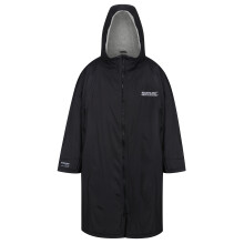 (LXL, Black) Regatta Outdoor Active Unisex Waterproof Zip Surfing Beach Changing Robe