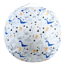 Bean Bag Chair Cover for Stuffed Animal Storage, Durable Double Stitching Natural Cotton Canvas with Friendly Design for Children's Spaces (32", Easy