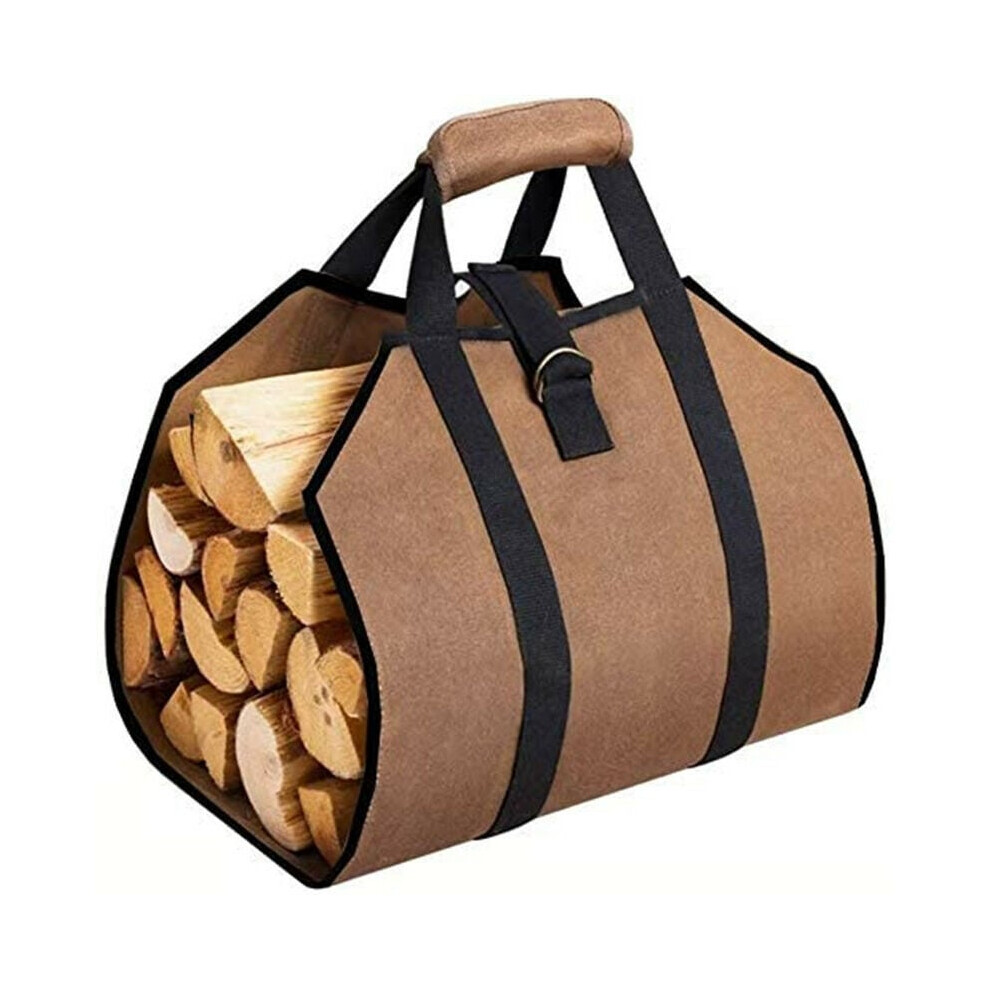 Waxed Canvas Log Carrier, Spacious Versatility Water Resistant for Indoor Outdoor, Comfortable Handles Firewood Wood Carrying Bag at Home or for Campi-image-OPC-PPBYSPX-NEW