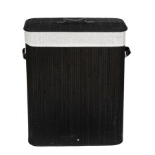 Bamboo Laundry Hamper with Lid, Eco-Friendly for Efficient Laundry Organization in Nightstands, Office (15.7"L x 11.8"W x 23.8"H)