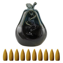 Brûleur d'encens en céramique à effet cascade, design unique avec reflux de fumée pour la décoration intérieure et l'aromathérapie, format