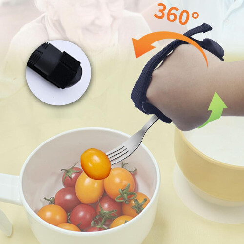 Adaptive Utensils for Elderly and Disabled with NonSlip Grip, Stainless Spoon and Fork Set 1