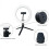 Ring Light com suporte giratório de 360 graus, iluminação LED de 10 polegadas com intensidade ajustável para uso em mesa, controle remoto 5