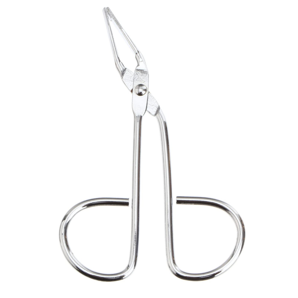 Silver Eyebrow Tweezers Slanted Tip Stainless Steel For Precision Hair Removal And Grooming