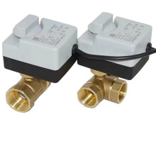 Solenoid Valve Brass Motorized Ball Valve, 3Wire, AC220V, DN32, 3Way/2Way, Manual Switch