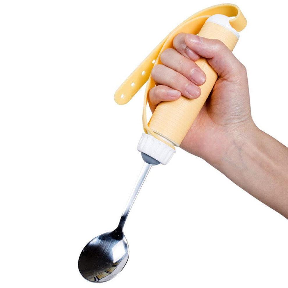 Adaptive Eating Utensils Easy Grip Spoon and Fork with AntiSlip Suction Bowl for Elderly Arthritis