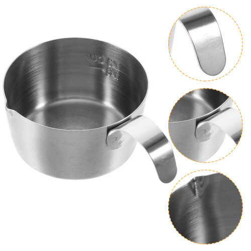 3Stk Milchkännchen Mit Griff, Präzise Messskala, Silber 2