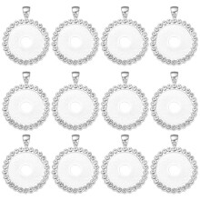 36Stk Runde Strass Anhänger Parts Silber DIY Schmuckzubehör