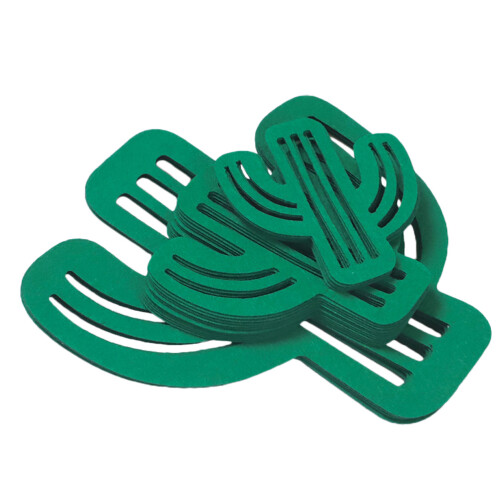 48Pièces Isolants Cactus Feutre Vert Pour Table À