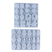 10Stk Silikonform Schmuckanhänger DIY Epoxidharz Hängeform Weiß