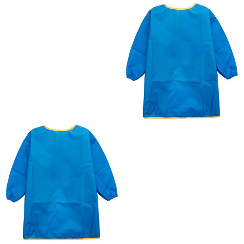 2Stk Kinder Malerschürze Langärmlig Blau Wasserabweisend 2