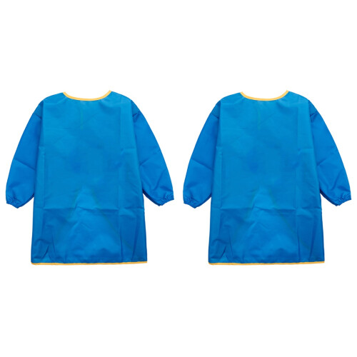 2Stk Kinder Malerschürze Langärmlig Blau Wasserabweisend 1
