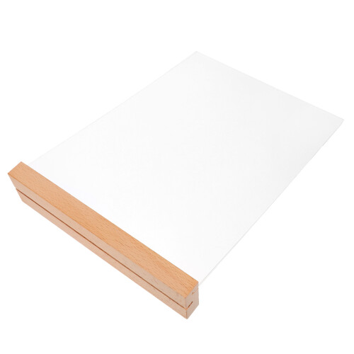 5Ud Porta Acrílico Transparente Con Base De Madera Para Mesas 2