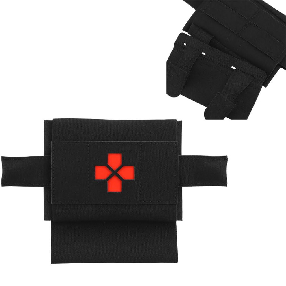 Tactical First Aid Kit with Tourniquet Holder, Compact MOLLE Belt Mounted EDC Trauma Pouch
