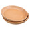 2Pcs Multipurpose Light Brown Wood Round Serving Plate for Food 1