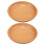 2Pcs Multipurpose Light Brown Wood Round Serving Plate for Food 9