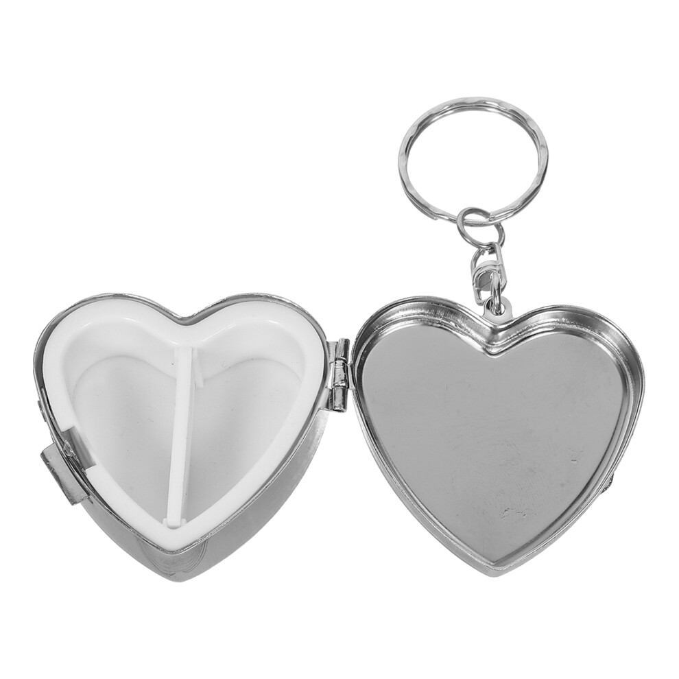 Happyyami Silver 5Pcs Stylish Heart Pill Holder Durable Compact Travel Pill Box