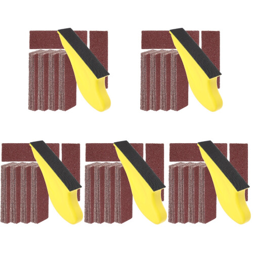 5Sets Multi Grit Sandpaper for Wood Metal Brown PU Foam with Hook Loop 1