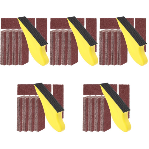 5Sets Multi Grit Sandpaper for Wood Metal Brown PU Foam with Hook Loop 2