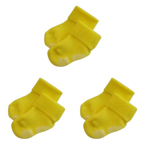 3Ud Calcetines Amarillos Para Bebés Y Cómodo 1