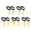 10Pcs Black PP Flipper Tether Straps High Visibility Secure Fin Leash 4