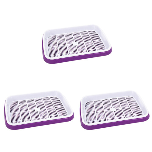 3Pcs Violet Grower Sprouter Trays with Grid Design for Seed Sprouting 1