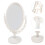 2Pcs Simple Vintage Oval Makeup Mirror Stable Beige Desktop Mirror 8