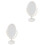 2Pcs Simple Vintage Oval Makeup Mirror Stable Beige Desktop Mirror 3