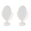 2Pcs Simple Vintage Oval Makeup Mirror Stable Beige Desktop Mirror 2