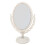 2Pcs Simple Vintage Oval Makeup Mirror Stable Beige Desktop Mirror 9