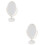2Pcs Simple Vintage Oval Makeup Mirror Stable Beige Desktop Mirror 6