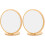 2Pcs Wooden Desktop Makeup Mirror Khaki Foldable Vanity Mirror 2