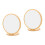 2Pcs Wooden Desktop Makeup Mirror Khaki Foldable Vanity Mirror 4