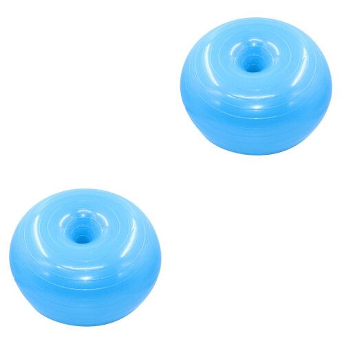 2Pcs Light Blue Yoga Auxiliary Donut Ball PVC Explosion- 2