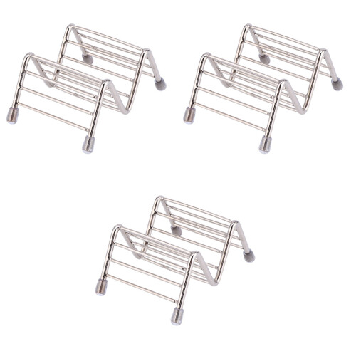 3Pz Stand Taco in Acciaio Resistente Argento Per Feste E Ristoranti 2