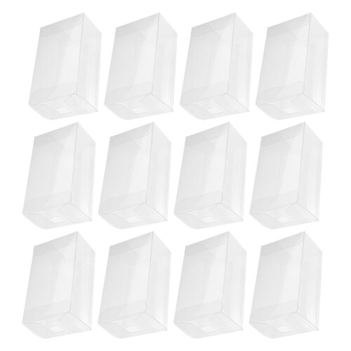 12Pcs Clear Ice Cream Boxes Pet Material Durable Mousse Packaging