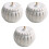 3Pcs Smooth Surface White Ceramic Bowl with Lid for Steamed Food 3