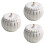 3Pcs Smooth Surface White Ceramic Bowl with Lid for Steamed Food 6
